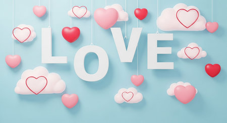 Valentine's day background with paper cut hearts. Vector illustration.の素材