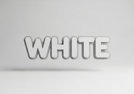 The word white rendered in 3d white lettering against a white backgroundの素材