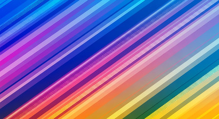 Vibrant diagonal stripes of rainbow colors with subtle textureの素材