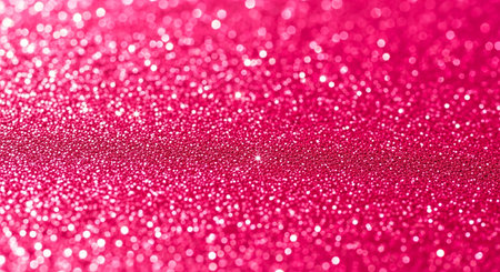 Vibrant pink glitter texture with sparkling highlights and shallow depth of fieldの素材