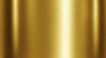 Gold metal background or texture of brushed steel plate with reflections Iron plate and shinyの素材