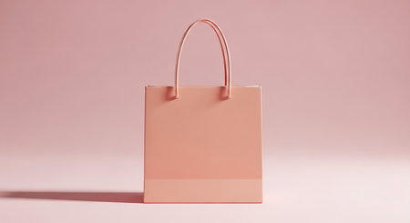 Shopping bag on pink background. 3d render. Mock up.の素材