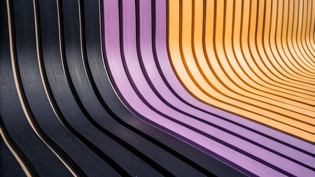 abstract background of colorful lines in the form of a staircase.の素材