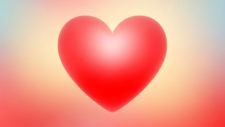 Red heart on a colorful background. Valentine's Day. Vector illustration.の素材