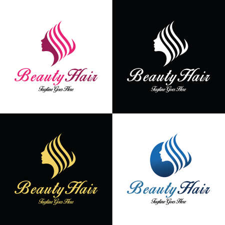 Beauty salon logo design template. Vector illustrationのイラスト素材