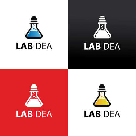 Lab idea logo design template. Vector illustrationのイラスト素材