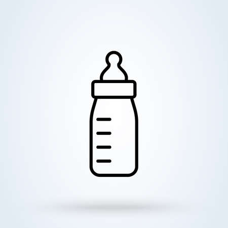 baby bottle Simple vector line art modern icon design illustrationのイラスト素材