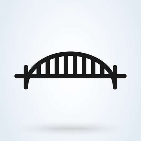 Bridge simple icon outline silhouette isolated on white background.のイラスト素材