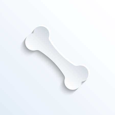 Silhouette bone vector icon. paper style. isolated on white backgroundのイラスト素材