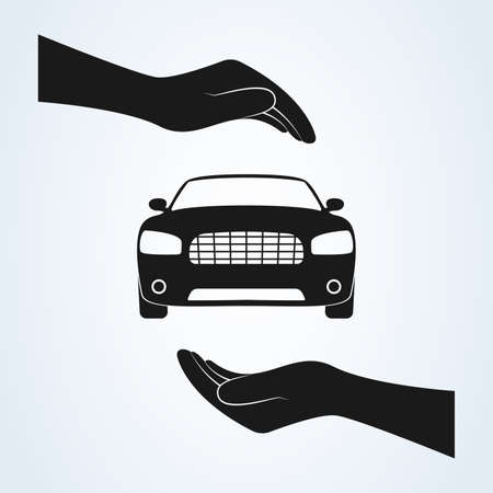 Car Protection icon vector. car insurance and collision damage waiver conceptsのイラスト素材
