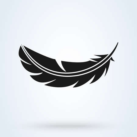 Feather vector icon isolated on white backgroundのイラスト素材