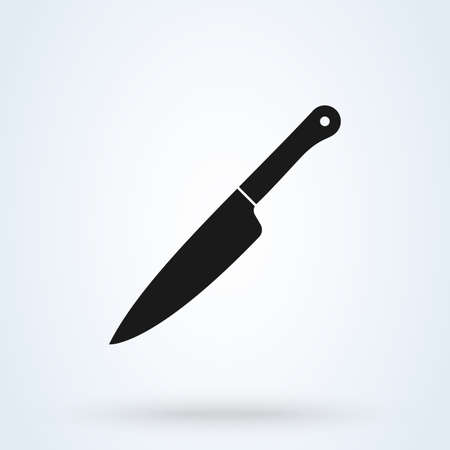 Knife icon in flat style isolated on grey background.  Vector illustration.のイラスト素材