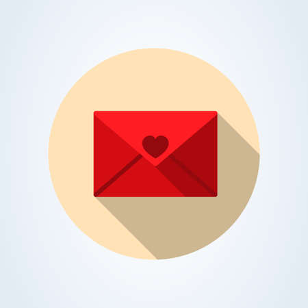 Mail icon. Envelope sign heart red. Vector Illustration. Transparent background.のイラスト素材