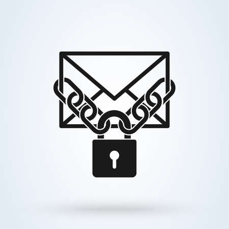 Filled mail locked icon. Mail locked vector illustration for graphic design. Mail locked symbol.のイラスト素材