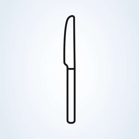 dinner knife line art icon isolated on white background. Vector illustrationのイラスト素材