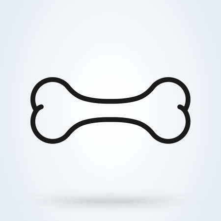 dog bone icon line art. isolated on white background. Vector illustrationのイラスト素材