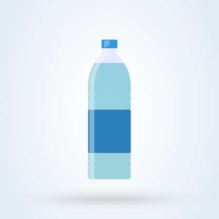 Bottle of water flat style. Vector illustration icon isolated on white backgroundのイラスト素材