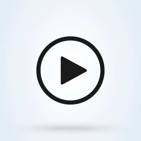 play button flat style. Vector illustration icon isolated on white background.のイラスト素材