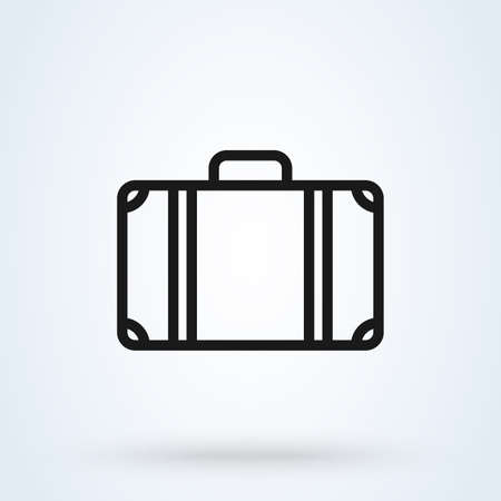 Suitcase flat style. Vector line art illustration icon isolated on white background.のイラスト素材