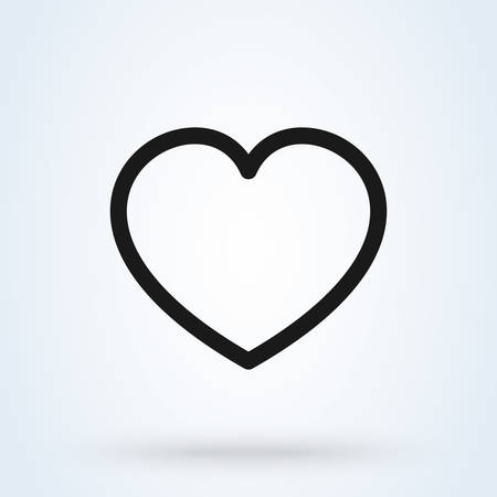 Modern heart line flat style. Vector illustration icon isolated on white background.のイラスト素材