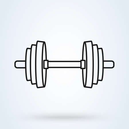 Barbell Simple line art vector modern icon design illustration.のイラスト素材