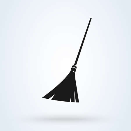 Broom cleaning Simple vector modern icon design illustrationのイラスト素材