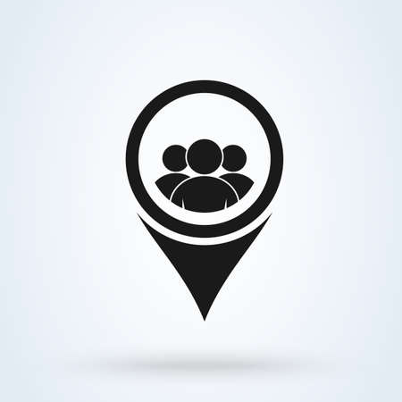 Map Location User and Group. Simple vector modern icon design illustration.のイラスト素材