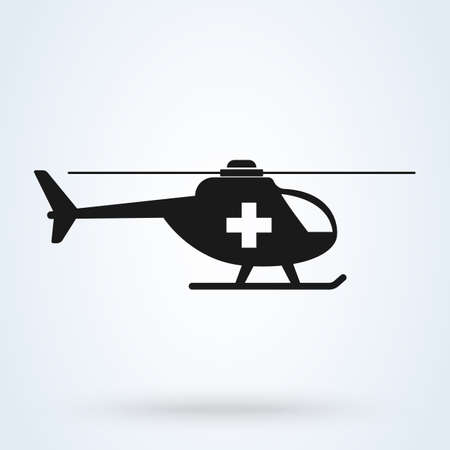 ambulance helicopter Simple vector modern icon design illustration.のイラスト素材