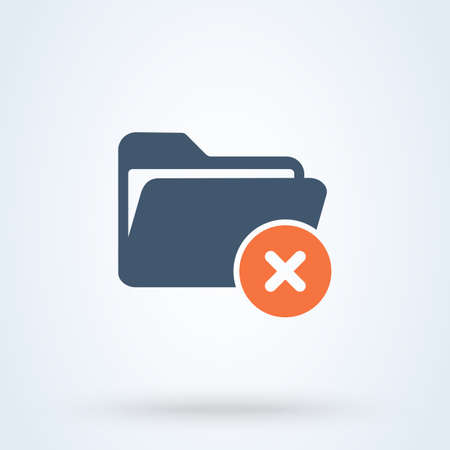 No folder and Forbidden file Simple vector modern icon design illustration.のイラスト素材