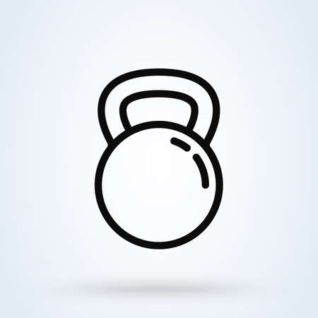 kettlebell line Simple vector modern icon design illustration.のイラスト素材