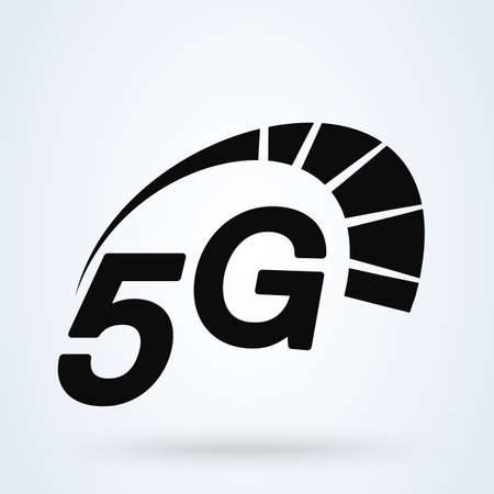 Speed internet 5G, vector Speedometer fast mobile connectのイラスト素材