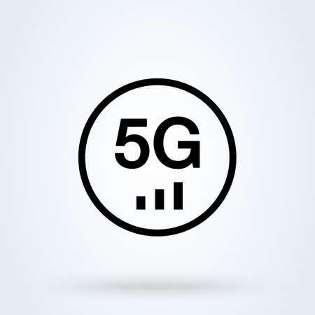 5th Generation. Vector 5G Wireless Internet Network Connection Information Technology Illustrationのイラスト素材
