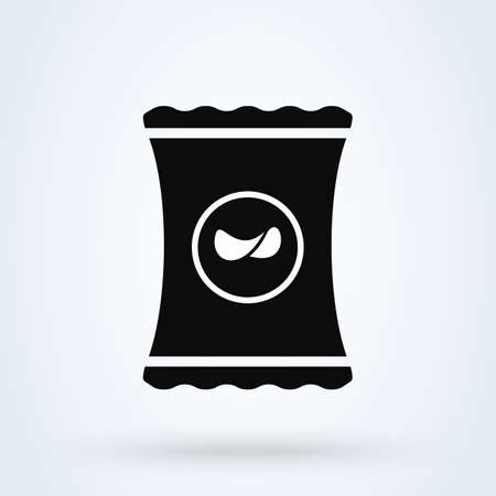 packet potato chips Simple vector modern icon design illustrationのイラスト素材