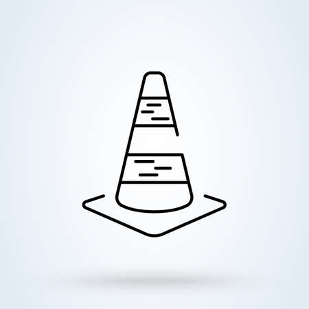road traffic cone. Outline Simple vector modern icon design illustration.のイラスト素材