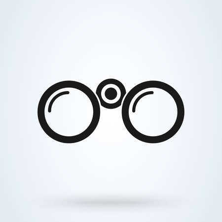 binoculars icon in flat style on white backgroundのイラスト素材