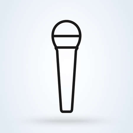 microphone line design. Simple vector modern icon illustration.のイラスト素材