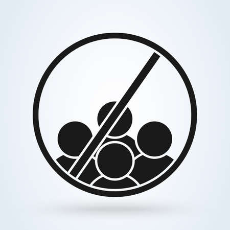 No or Stop. Group sign. Simple vector modern icon design illustration.のイラスト素材