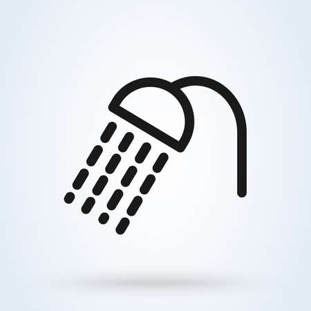 shower and line bathroom, vector modern icon design illustration.のイラスト素材