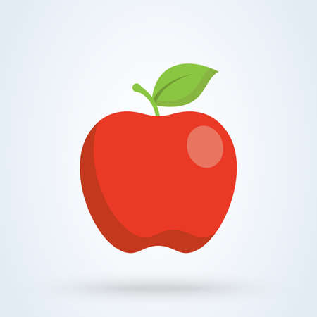 Red apple fruit. Flat vector modern design illustration.のイラスト素材