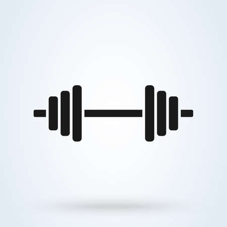 Barbel, Dumbbell Gym. Simple vector modern icon design illustration.のイラスト素材