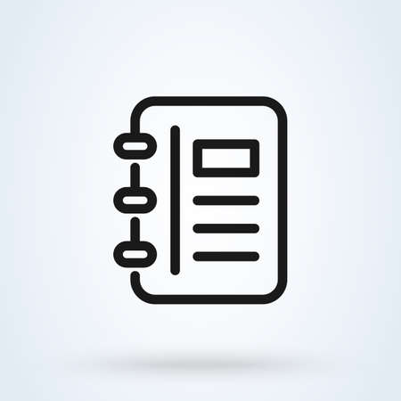 Blank line notebook. Simple vector modern icon design illustration.のイラスト素材