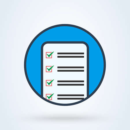 mobile checklist survey, Simple vector modern icon design illustration.のイラスト素材