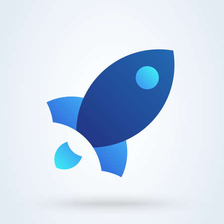 Campaign launch rocket, vector modern icon design illustrationのイラスト素材
