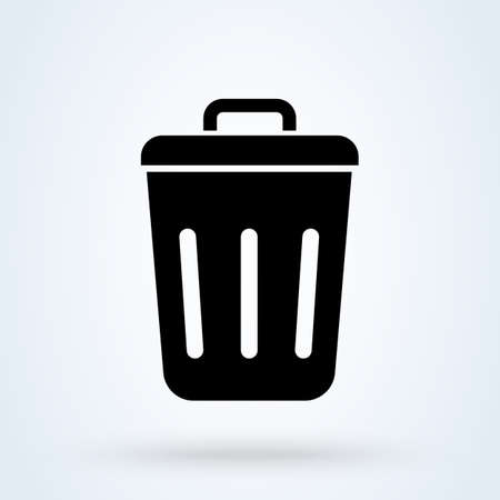 Trash Can, Rubbish Bin. Simple vector modern icon design illustration.のイラスト素材