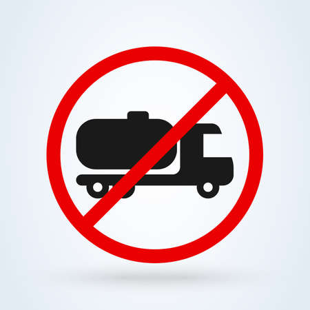 Fuel tanker forbidden, no Simple vector modern icon design illustration.のイラスト素材