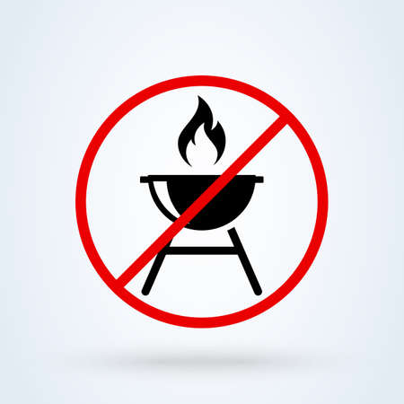 Roaster bbq forbidden, no. Simple vector modern icon design illustration.のイラスト素材