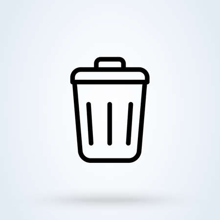 trash can outline, Simple vector modern icon design illustration.のイラスト素材