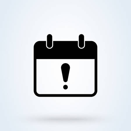 exclamation calendar Simple vector modern icon design illustration.のイラスト素材