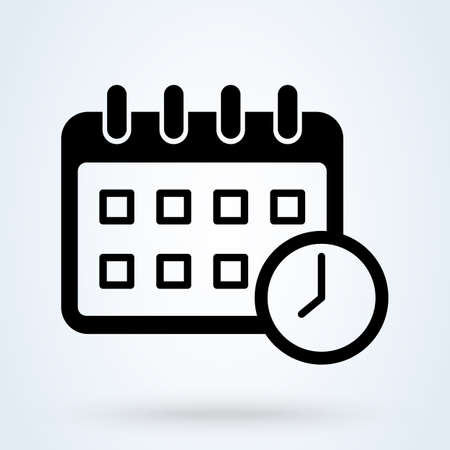 Calendar icon vector in line style. Events Planning, Schedule symbols. Appointment date, Deadline concepts for business. Calendar icon for perfect web and mobile UI designs.のイラスト素材
