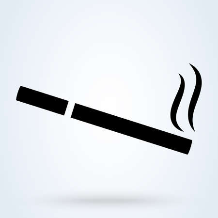 Cigaret, cigarette smoking and Burning smoke. Vector iconのイラスト素材